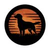 Retro Sunset Design Flat Coated Retriever Dog PopSockets Standard PopGrip