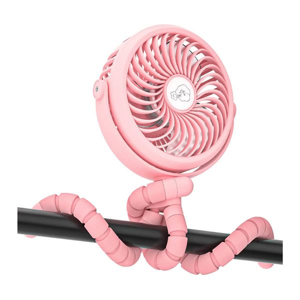 Girls Portable USB Handheld Fan Flexible Tripod LED Light Suitable Baby Stroller