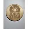 Handmade Round Laser Cut Magnet - Jesus & Drums