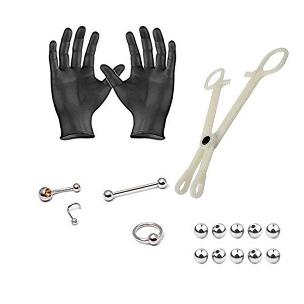 BodyJewelryOnline 24-Piece Piercing Kit - Retail Ready Packaging - Pierce Ears, Nose, Tongue and Belly - Everything Included for Professional Results - PK011