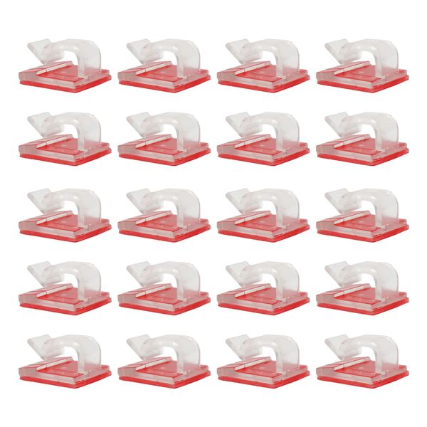 prendre PR-CODEHOL25-CR Cable Clips, Cable Holder, Double Sided Tape, Easy Installation, PC, Desk, Cords, Wiring, Organization, Fixing, Small Size (Clear)