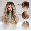 Platinum BLONDE Human HAIR Blend Multicolor Wavy Curly bangs layers