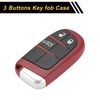 TUCKBOLD 3 Button Key Fob Shell Case for Dodge Charger 2017 Keyless Entry Remote Replacement Case Black Red