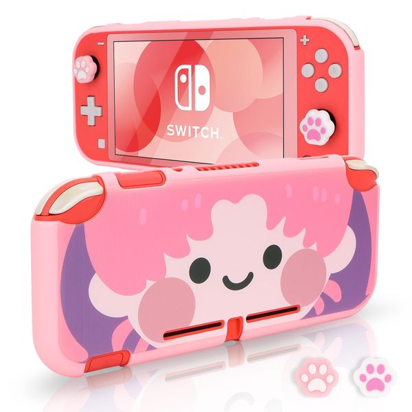 DLseego Protective Case Compatible with Switch Lite,Soft Slim Protective Cover Shell with Thumb Grip Caps,Shockproof Protective Shell for Switch Lite,Cute Girl