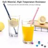 12 Pcs Reusable Collapsible Portable Silicone Straws Eco-Friendly