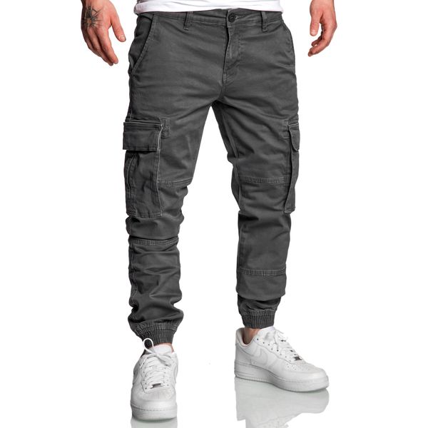 REPUBLIX Herren Jogger Cargo Chino Jeans Hose R7020 Anthrazit W29