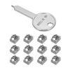 sourcing map 12pcs Port Blocker Locking RJ45 Port/Dust PC Blocker with Coded Key,Grey