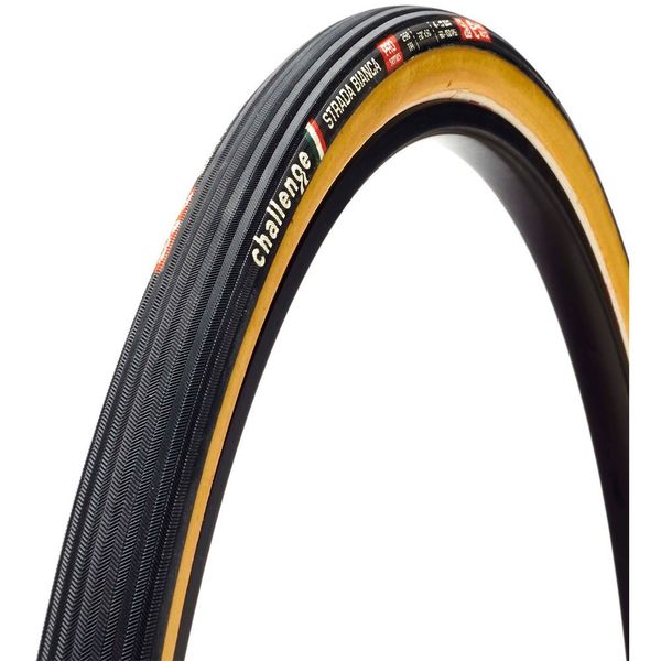 Challenge Strada Bianca Tubular Bicycle Tire (Black/Tan - 700x30)