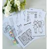 CHILDRENS WEDDING ACTIVITY BOOK WITH RIBBON BROWN | WHITE A6