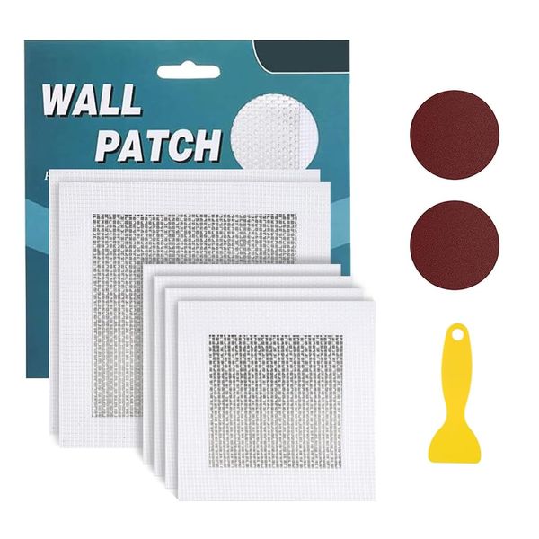 2''/ 4'' Wall Repair Patch 9 PCS Drywall Repair Kit Self-Adhesive Plasterboard Patch Aluminum Plaster Patches Wall Hole Repair Kit for Broken Walls Cracks Ceiling Filler Repairing (2''/ 4'')