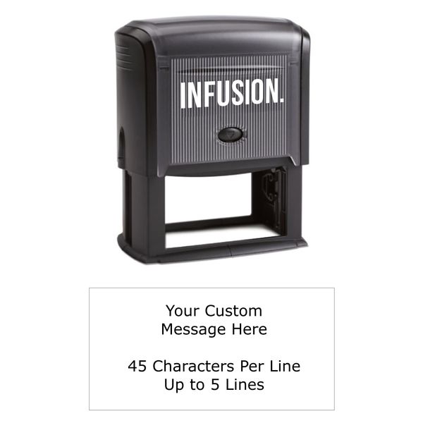 Infusion Self-Inking Custom Rubber Stamp (Personal or Business Use) - Choose from 16 Colors (1-1/2" x 3")