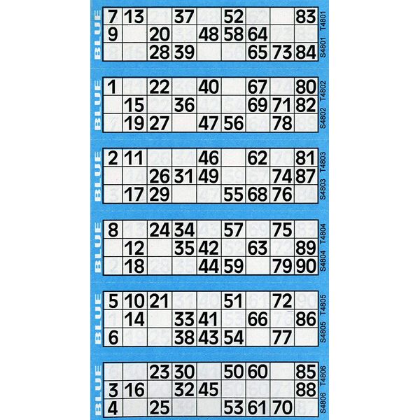 Jumbo Bingo Tickets pads 6 to view (Blue)