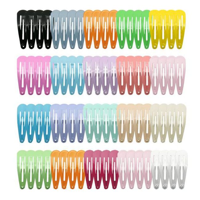 80Pcs Snap Hair Clips Colorful Girl’s Hairpin Metal Barrettes 5cm Non-Slip Hairdressing Hairclip Hair Accessories for Kids Baby Girls