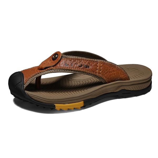 GUREITOJP Men's Thong Sandals, 9.4 - 11.0 inches (24.0 - 28.0 cm), Leather, Genuine Leather, Toe Included, Slippers, Room Shoes, Sandals, Outdoors, Summer Shoes, Amphibious, Non-Slip, Lightweight,