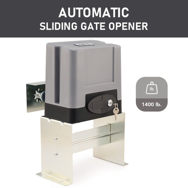 CO-Z 1400lbs Automatic Sliding Gate Opener Kit Gate Operator for 40ft Gates