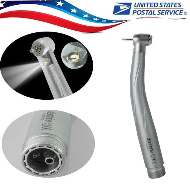 High Speed LED 2 Holes Dental Handpiece 3 Way Spray Fiber E-Generator USA