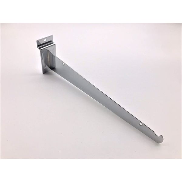NAHANCO SW10KB Shelf Bracket for Slatwall, Chrome, 10” (1 Ea)