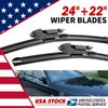 24"+22" Genuine Front Bracketless Windshield Wiper Blades Replacement All Season