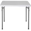 34" Plastic Square Table with Resin Top Game Table for Puzzles Crafting White