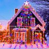 Outdoor Christmas Decorations Star Light, 12 ft Waterfall Tree Lights + Remote