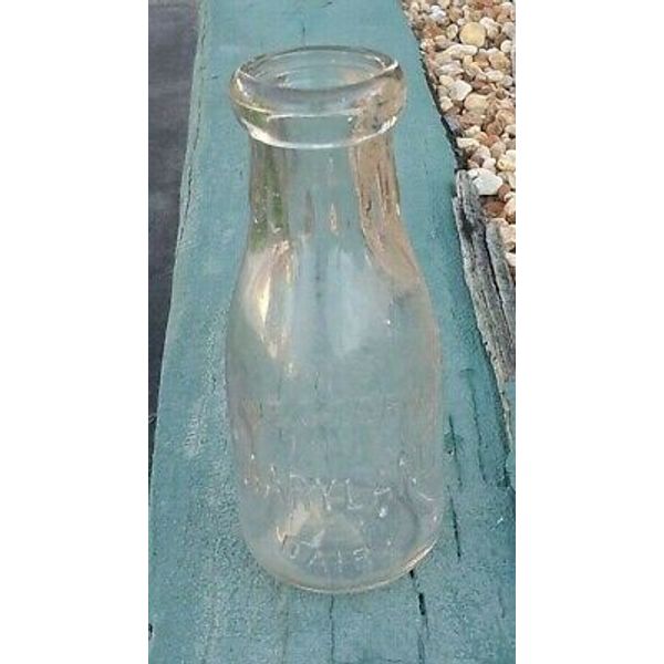 Vintage Glass Western Maryland Dairy Milk Bottle 1 Pint Health Dept Permit