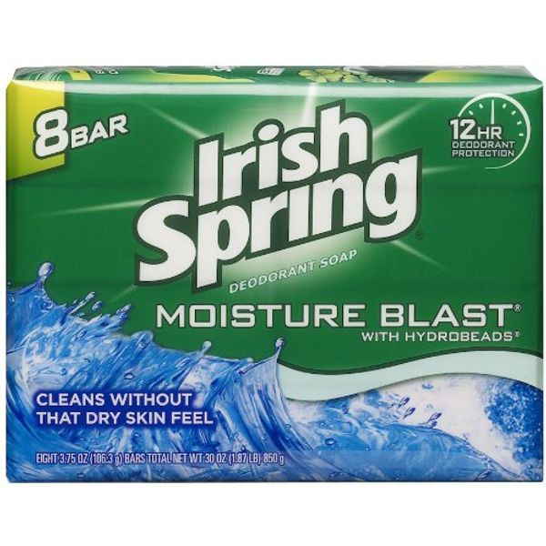 Irish Spring Moisture Blast Bar Soap, 8 Count