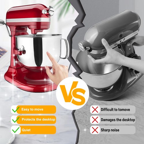 Sliding Mat for Kitchen aid Stand Mixer with 2 Silicone Cookware, Slider Mat Compatible with 4.5-5Qt Kitchen aid Mixer Accessories