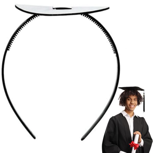 BELSITA Graduation Cap Headband Secures Grad Cap Headband Insert, Don't Change Your Hair, Firm Anti-Fall Hairband for Grad Cap, Adjustable Black Graduation Cap, Hat Accessories for Graduates.(1PCS)