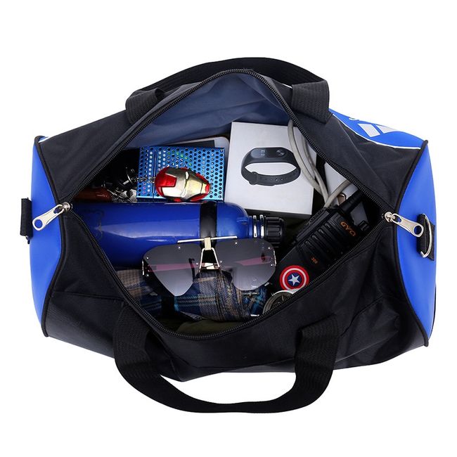 Blue Large Capacity Travel Bag, Dry & Wet Separation Gym Sports