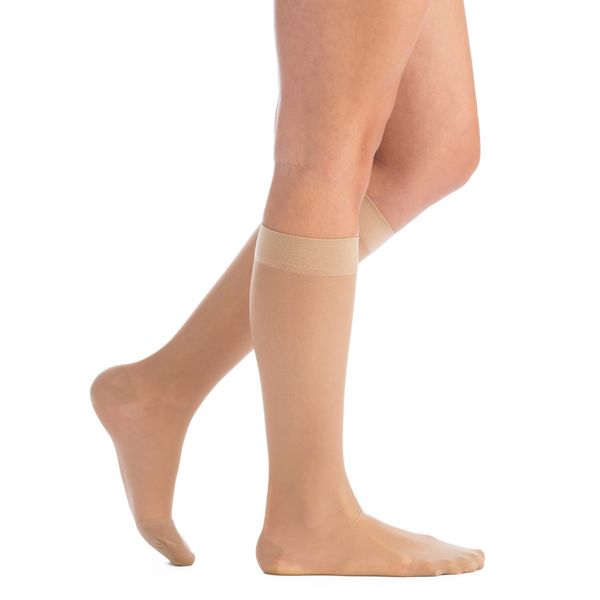 EvoNation Women’s Knee High 8-15 mmHg Sheer Graduated Compression Socks – Mild Pressure Compression Garment, Support Stockings, Pain Relief & Circulation, Great for Fatigue, Pain, Swelling, Travel