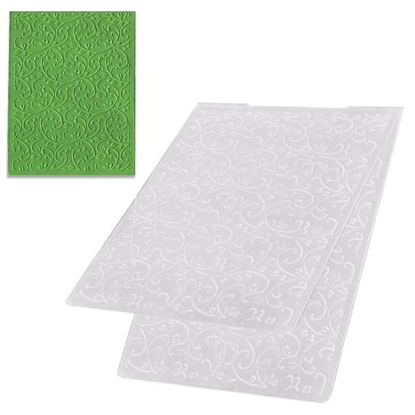 3-D Textured Impressions Background Embossing Folder, Lace Vine Pattern Plastic Embossing Folder Template for Card Making Scrapbooking Paper Craft Album Stamps DIY Décor