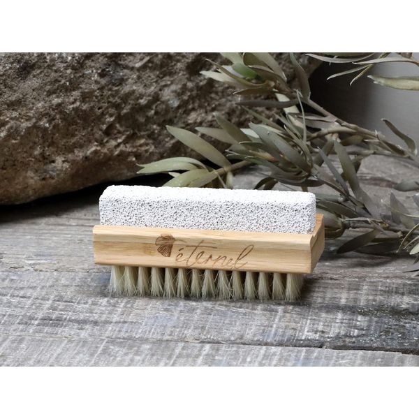 Chic Antique Eternel Nail Brush with Pumice Stone Bamboo Brush