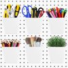 Farady 6Pack Pegboard Cups, Large Square Bins with Hooks, White, Polypropylene (PP), DIY Tools & Home Organization
