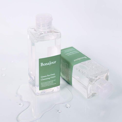 [BONAJOUR] Vegan beauty Green Tea Deep Cleansing Water and Makeup Removing Solution, Natural Makeup Remover Cleansing Tonic 8.8 Fl. Oz