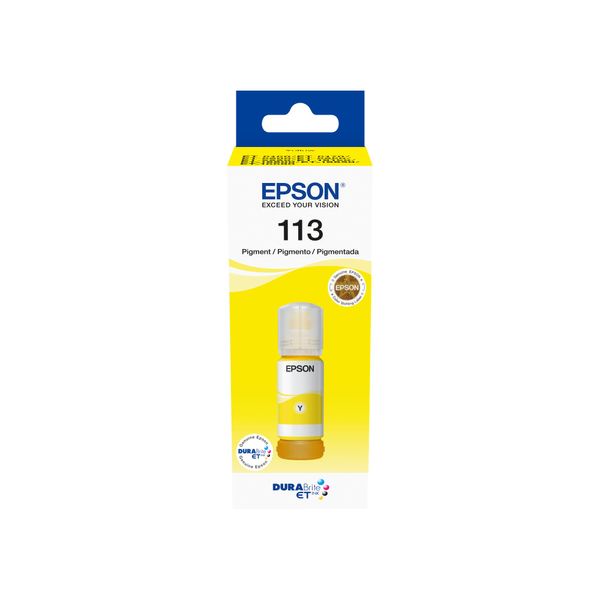 Epson EcoTank 113 Original Ink Bottle, Yellow, Pigment Ink