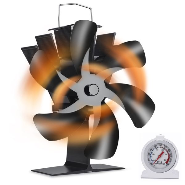 Stove Fan, Wood Stove Fan, Firepower Fan, 6 Blades, Eco Fan, Silent, Energy Saving, Stove Heater, Wood Stove/Fireplace Supplies, Steel, Stove, Heat Supply, Fireplace Supplies, Heating, Cold