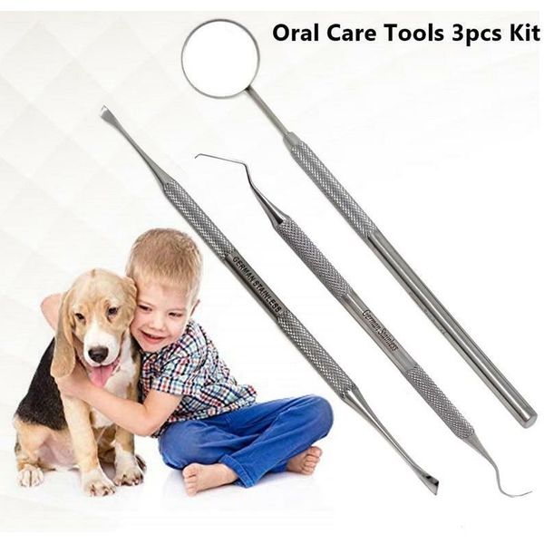 Dental Set for Dog Cat Teeth Whitening Plaque Remover Pet Oral Care Tools 3p Kit