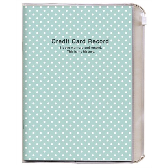 M-Plan 200741-10 Cubics Household Account Book Credit Card Record Book, Dot, Green