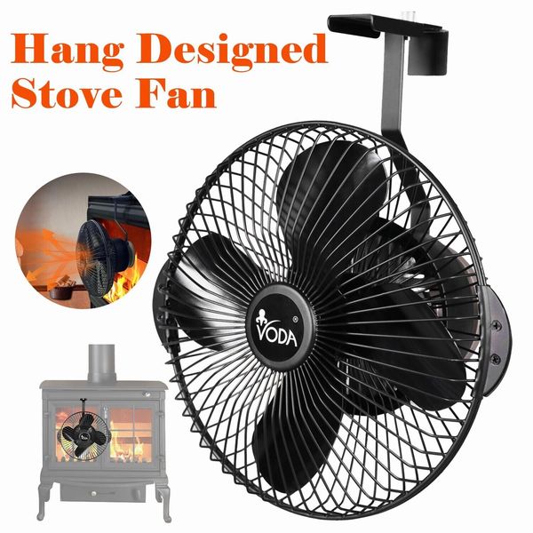 Wood Stove Fan Hanging Designed Log Burne Fan Heat Powered with Protective Cover