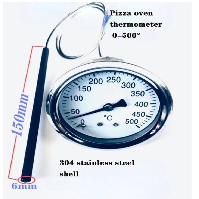Full steel shell circular high-temperature oven, pizza oven, 0-600 degree  thermometer