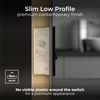 BG Electrical Single Wall Switch with LED Power Indicator, Double Pole, Screwless Front Plate, Round Edges, Evolve, Black Chrome, 20A, PCDBC31B