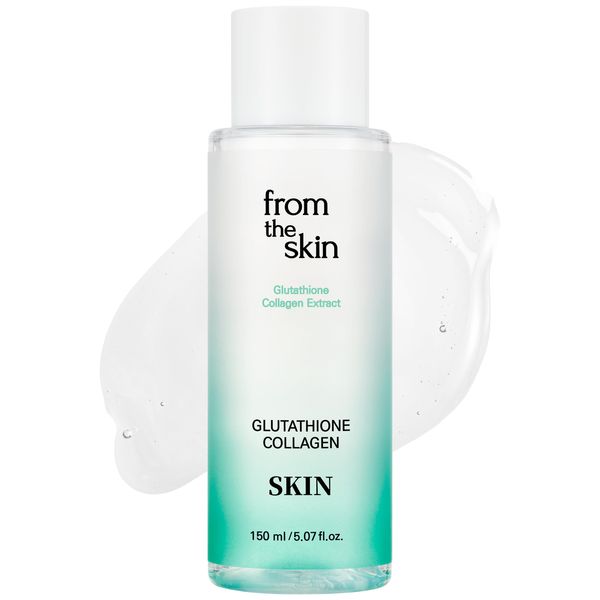 FROM THE SKIN Glutathione Collagen Skin - Face Water Essence Toner, Evens Skin Tone, Refreshing, Nourishing, Fast-Absorbing for Smooth, Hydrated Sensitive Skin, 5.3 fl.oz.