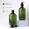 Yebeauty Pump Bottles, 17oz/500ml Liquid Soap Pump Bottles Dispenser Large Empty Plastic Refillable Containers- 2 Pack Green
