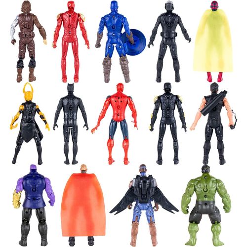 MUKSSE 14 pcs Big Set Superhero Action Figures – Collectible Models 6.5-inches Tall, Exclusive Set Superhero Toys, for Kids, Figure Cake Topper