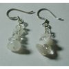 Moonstone and Clear Quartz Sterling Silver Drop Earrings