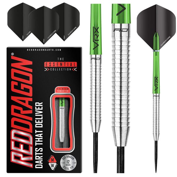 RED DRAGON Featherlite 2: 12g Tungsten Darts Set with Flights and Stems