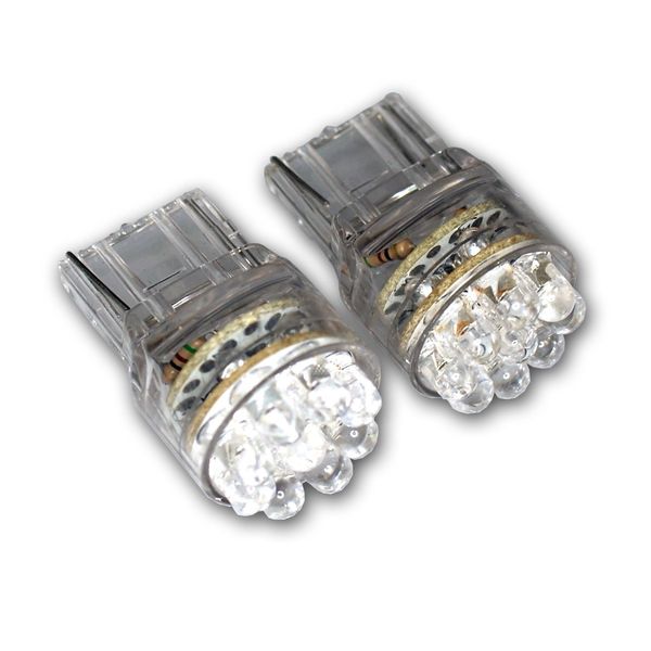 TuningPros LEDBL-T20-W15 Backup Reverse LED Light Bulbs T20 Wedge, 15 LED White 2-pc Set