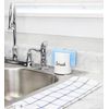 AuldHome Design White Enamel Sponge Holder; Rustic Enamelware Kitchen Sink Accessory