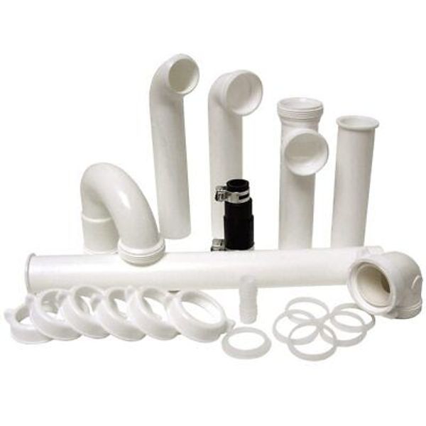 Complete 1 1/2" O.D. Garbage Disposal Installation Kit White 12 Pack