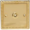 Varilight - 1G 1 or 2W 10A Classic Toggle Switch Georgian Brass - XGT1